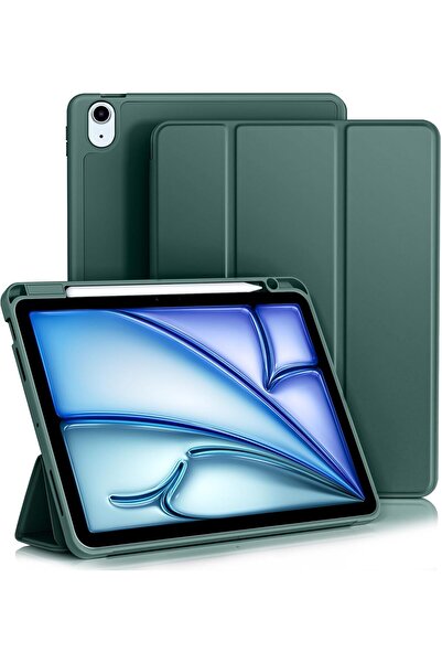 TEKNETSTORE Apple İPad Air 11 inç M2 2024 Uyumlu Kılıf Pen Slot Charging Case Kalem Bölmeli A2902 A2903 A2904