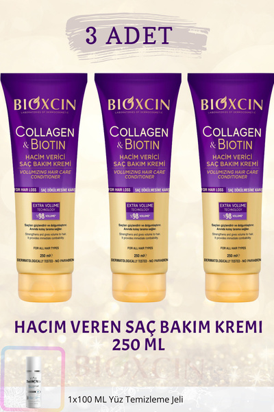 Bioxcin Collagen & Bıotın Volumizing Conditioner 250 ml All Hair Types (3 Pcs) 1 X100 ml Gel