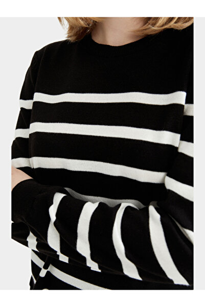 DeFacto Relax Fit Striped Knit Tunic Sweater