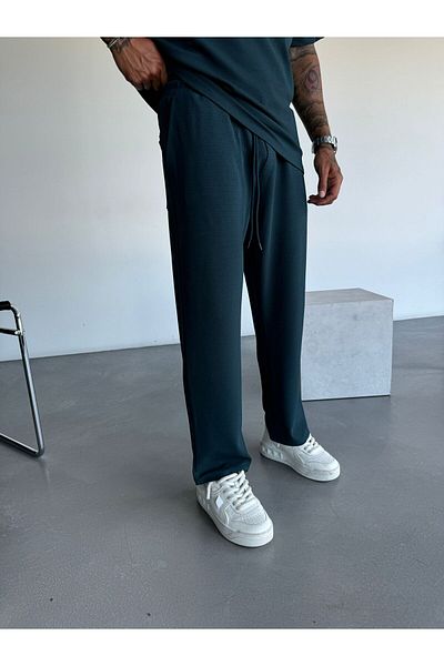 elkumoda Ανδρικό παντελόνι Lycra Oversize, Ανθεκτικό στον ιδρώτα, ελαστικό και άνετο σχέδιο με τσέπες