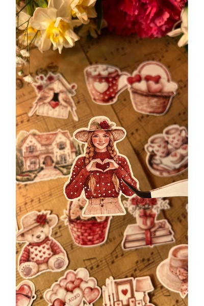 NONA Sevgi Temalı 17’li Sticker Seti / Bullet Journal /Scrapbooking