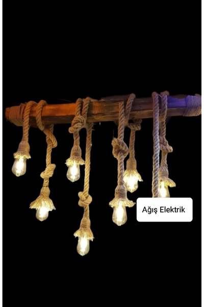 Ağış Elektrik 8 li dekoratif kütük avize
