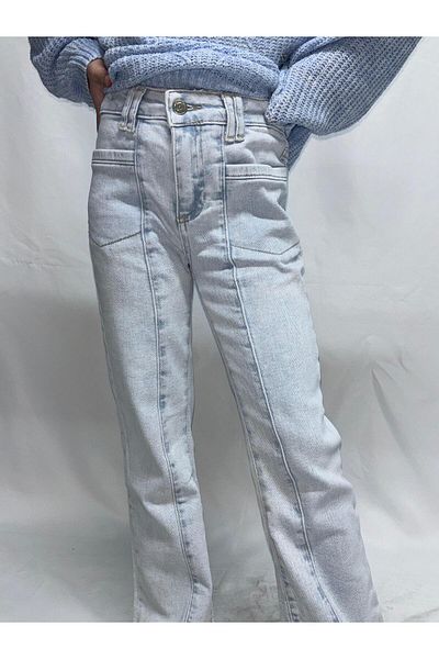 Ede Tekstil JEANS FETE DETAIL BUMBAC TREDT RANDIM PANTALONI DE SPĂLAT