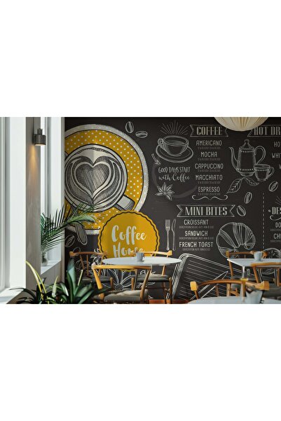 Tasarım Coffee House Menu Cafe Restoran Temalı Duvar Kağıdı