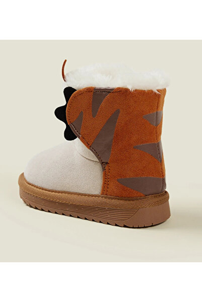 ega collection Cartoon Çocuk Bot Peluş Dolgulu Süet Kışlık Bot