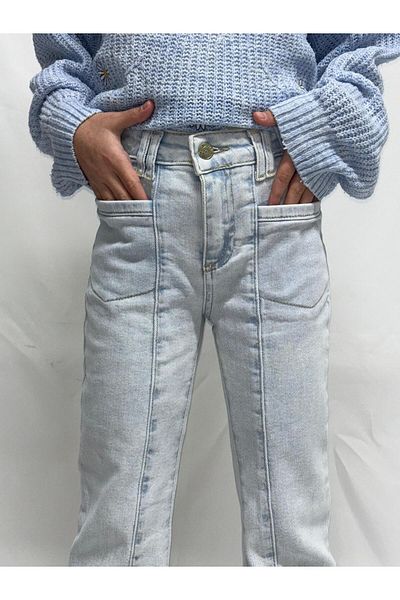 Ede Tekstil JEANS FETE DETAIL BUMBAC TREDT RANDIM PANTALONI DE SPĂLAT