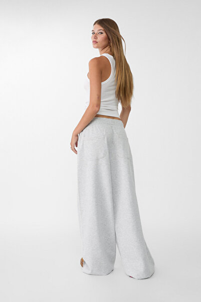 Stradivarius Wide-leg plush trousers with trim detail