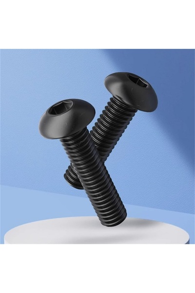 ilta Life Bombe Başlı imbus Civata Siyah DIN 7380 M8x45 mm 10 Adet Galvaniz Kaplama