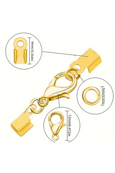 yiğit aksesuar Σετ εξαρτημάτων χρυσού - 50 σετ Parrot Ring and Tightening 250 Piece Connecting Set