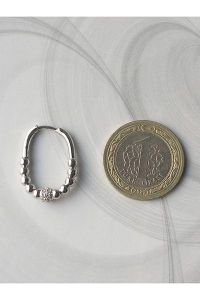 Siya Silver Zircon Stone VIP Series Dorica Oval Earrings - Heels