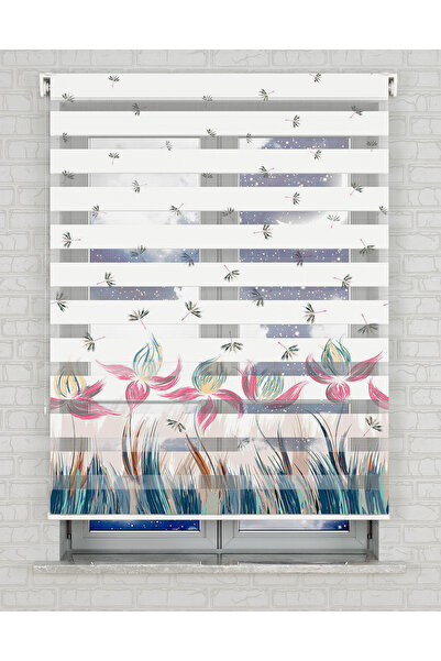 Bright Cover Laleler Baskılı Zebra Perde - Gece Gündüz Kullanıma Uygundur - S...