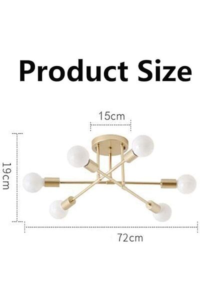 A F N LIGHTING A F N LIGHTINGS Industrial Ceiling Light Fixture 6 Lights Sputnik Chandeliers with Adjustable Arms