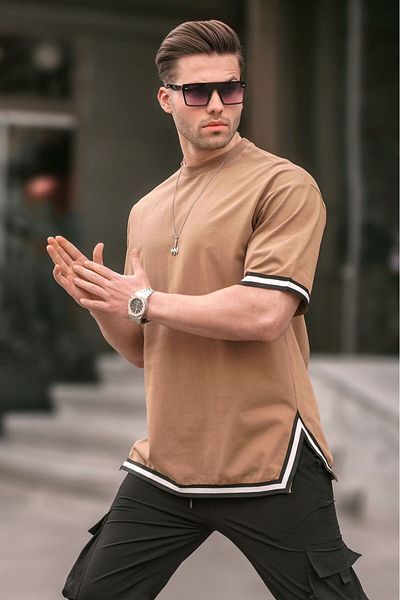 Madmext Μπλουζάκι Cappuccino Crew Neck ριγέ 6097