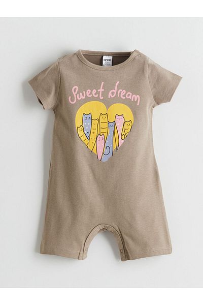 LC Waikiki New Season Crew Neck Printed Baby Boy Jumpsuit - S5L491Z1