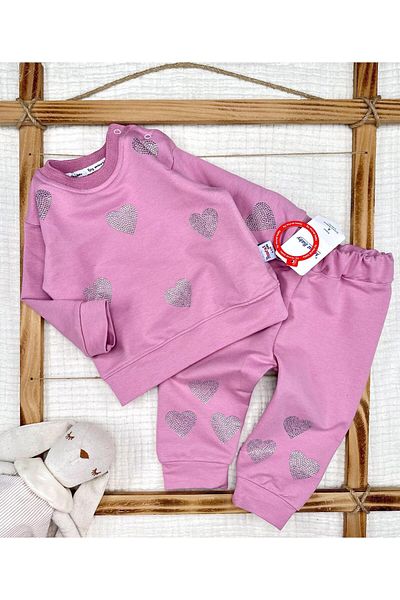 Murat Baby Girl's Heart and Stone Cotton Seasonal Set