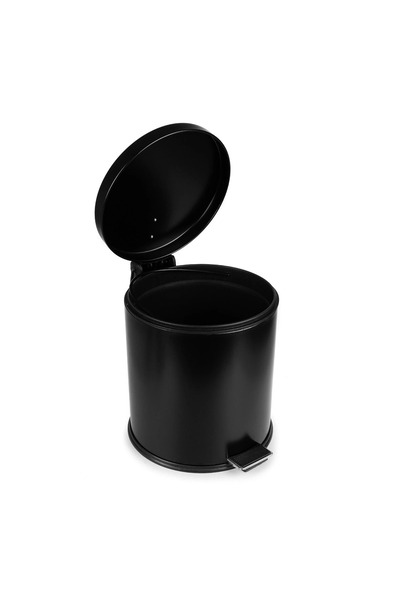 GörSeç Siyah Mutfak Paslanmaz Çelik Pedallı Metal 20 Litre Çöp Kovası 20 Lt Lüx Çöp Kovası Litre Banyo