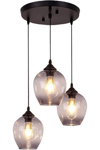 A F N LIGHTING A F N LIGHTINGS 3-Light Modern Glass Chandelier, Contemporary Decorative Pendant Lamp for Home