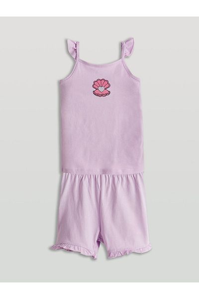 LC Waikiki Lcw Printed Baby Girl Tank Top and Shorts 2 Pack Fast Fashion