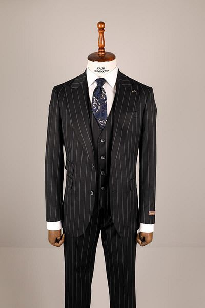 Kadir Büyükkaya Men's Vest Suit - Wide Swallow Collar - Kav1022S