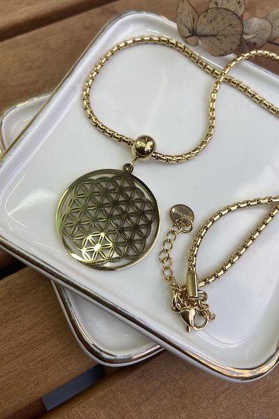 AURA ATELIER Steel Flower of Life Necklace 46cm