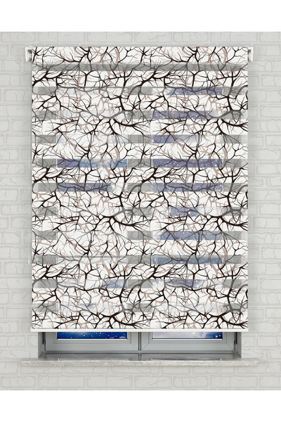 Bright Cover Ağaç Dalları Baskılı Zebra Perde - Gece Gündüz Kullanıma Uygundu...