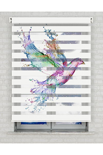 Bright Cover Πολύχρωμη κουρτίνα ζέβρα με σχέδιο πουλιών - Κατάλληλη για χρήση...