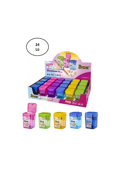 EGATOPTAN 24-Piece Bronze Square Pencil Sharpener Set with Tank