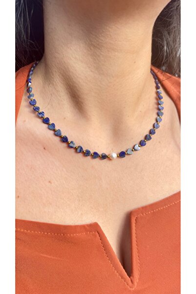 Sevde Doğaltaş Doğal İncili Lapis Lazuli Doğaltaş Kolye