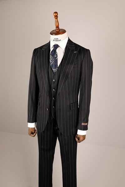 Kadir Büyükkaya Men's Vest Suit - Wide Swallow Collar - Kav1022S