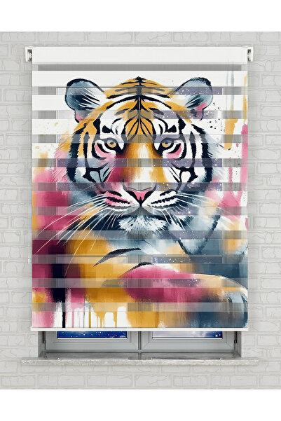 Bright Cover Renkli Kaplan Vektör Baskılı Zebra Perde - Gece Gündüz - Oturma ...