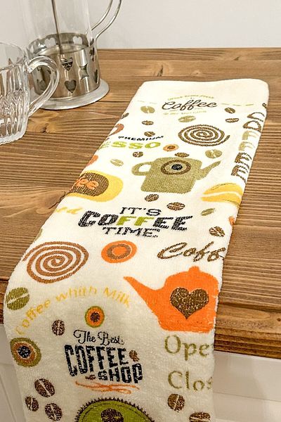 CNR Garden Prosop imprimat |   Set de 5 prosoape de 30x50 cm pentru maini si fata |   Prosop de bucatarie |   Baza din lemn