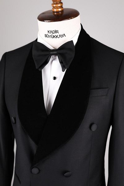 Kadir Büyükkaya Men's Double Breasted Tuxedo Suit-Kav1513S