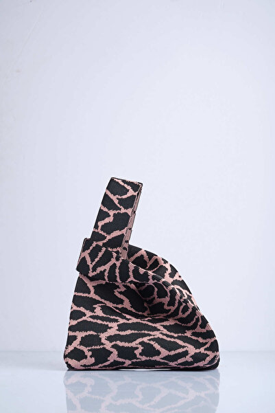 Sebir Moda Leopard Patterned Knitwear Tote Handbag