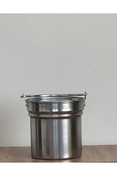 PAPATYAMDEKOR ZÜCCACİYE Chrome Yogurt Storage and Grooming Container with Lid Copper Helmet Hedgehog 2.5 Liters