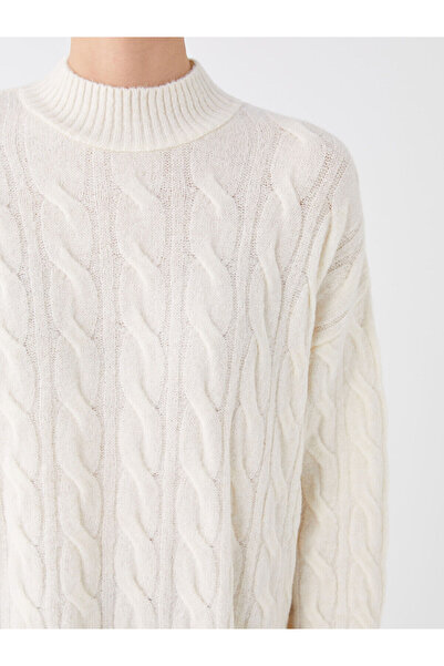 LC Waikiki Lw - Fél garbó, saját mintás, hosszú ujjú női kötöttáru tunika