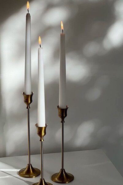 Kleos Atelier Şamdan Mumları - Zarif ve Sade Şıklık / 3 Parça Set