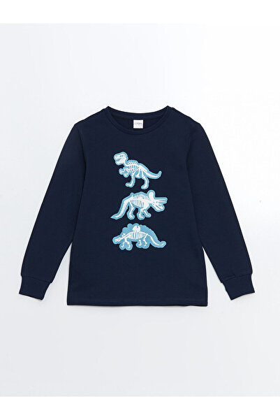 LC Waikiki Kids Bisiklet Yaka Karanlıkta Parlayan Erkek Çocuk Pijama Takımı