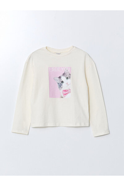 LC Waikiki Bisiklet Yaka Kiz Cocuk Tisort - W4L236Z4