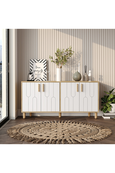 MERT SERT MOBİLYA Vincentt 150cm Konsol,Tv Sehpası,Kitaplık,Çok Amaçlı Dolap ...