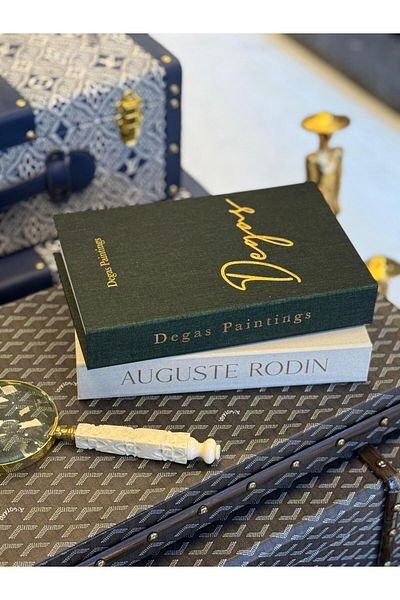 NARİBA Fabric Covered 2-Piece Decorative Book Box