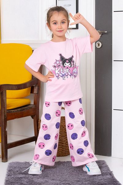 tunays shopping Kuromi Printed Oversize T-Shirt and Spanish Leg Leggings Set