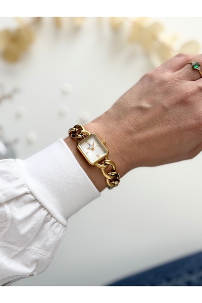 Daniel Klein Altın Renk Zincirli Kadın Kol Saati