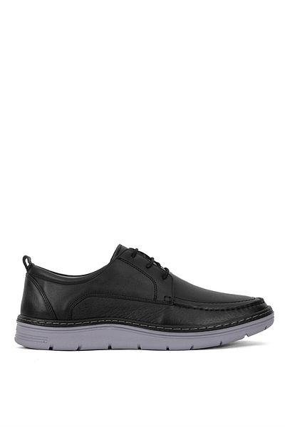 Ayakkabı Fuarı Elit CNR228C Ανδρικά παπούτσια casual από γνήσιο δέρμα μαύρο
