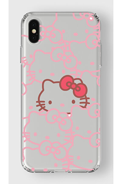 moonset Iphone X / XS Uyumlu Hello Kitty Tasarımlı Baskılı Şeffaf Telefon Kılıfı