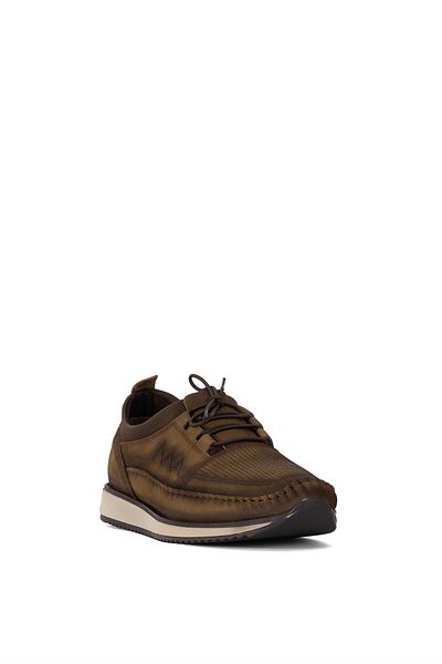 Ayakkabı Fuarı Elit DR69N - Ανδρικό γνήσιο δέρμα Nubuck, Ορθοπεδικά παπούτσια casual, Tan