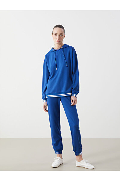 LC Waikiki Tricou pentru femei albastru cu glugă supradimensionat