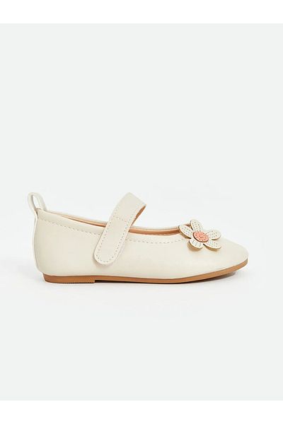 LC Waikiki Μπαλαρίνες LCW STEPS Beige Leather Look Baby Girl