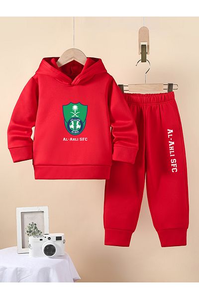 Let's Wear AL-AHLI SFC Premium 3 - طقم سويت شيرت وسروال رياضي مدمج - طقم رياضي مكون من قطعتين