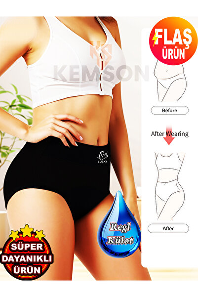 KEMSON Chiloți menstruali lavabili Fără scurgeri, Fără griji! Recuperare super absorbantă cu talie înaltă Protecție completă!