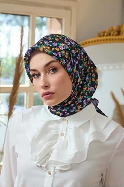 İpekhan Yaz Işıltısı Koleksiyonu Soft Eşarp 1191 - Menekşe Siyah 11